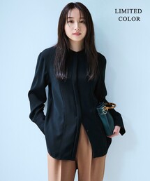 【WEB限定カラーあり・洗える】 ライトダブルクロス バンドカラーシャツ
