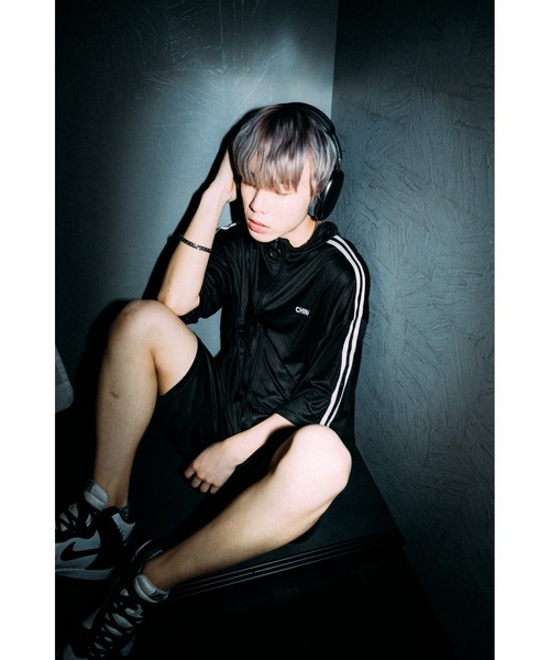 DEVICE（デバイス）の「ダブルライン シンプル トラックジャケット ジャージ セットアップ ルームウェア（ジャージ・レディース・ブラック/ブルー・FREE）」の19枚目の写真