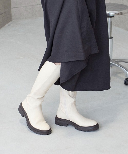 Mode et Jacomo（モードエジャコモ）の「ストレッチロングブーツ（ブーツ・レディース・ブラック/ベージュ・23.5cm/23cm/24cm/22.5cm/24.5cm）」の4枚目の写真