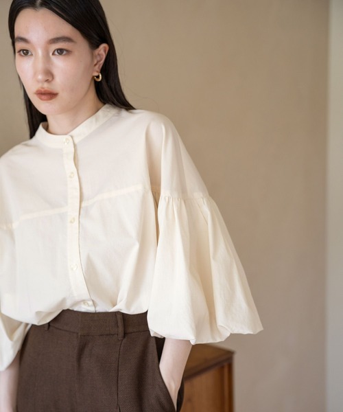 LOWRYS FARM（ローリーズファーム）の「２ＷＡＹバンドバルーン８分袖  968119（シャツ/ブラウス・レディース・ブラック/アイボリー/ブルー/ブラウン・FREE）」の8枚目の写真