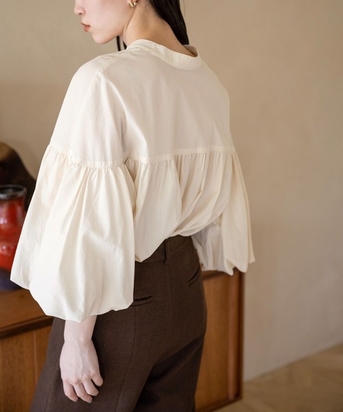 LOWRYS FARM（ローリーズファーム）の「２ＷＡＹバンドバルーン８分袖  968119（シャツ/ブラウス・レディース・ブラック/アイボリー/ブルー/ブラウン・FREE）」の10枚目の写真