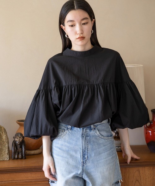 LOWRYS FARM（ローリーズファーム）の「２ＷＡＹバンドバルーン８分袖  968119（シャツ/ブラウス・レディース・ブラック/アイボリー/ブルー/ブラウン・FREE）」の13枚目の写真