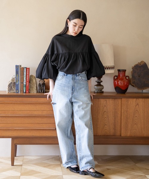 LOWRYS FARM（ローリーズファーム）の「２ＷＡＹバンドバルーン８分袖  968119（シャツ/ブラウス・レディース・ブラック/アイボリー/ブルー/ブラウン・FREE）」の17枚目の写真