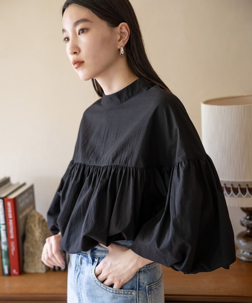 LOWRYS FARM（ローリーズファーム）の「２ＷＡＹバンドバルーン８分袖  968119（シャツ/ブラウス・レディース・ブラック/アイボリー/ブルー/ブラウン・FREE）」の19枚目の写真