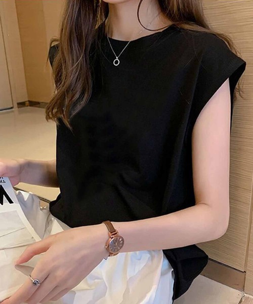 NANEA(ナネア)の「クルーネックノースリーブカットソー(Tシャツ/カットソー・レディース・ブラウン/ホワイト/ベージュ/ブラック・FREE)」の20枚目の写真