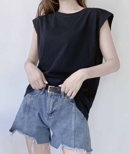 NANEA(ナネア)の「クルーネックノースリーブカットソー(Tシャツ/カットソー・レディース・ブラウン/ホワイト/ベージュ/ブラック・FREE)」の22枚目の写真