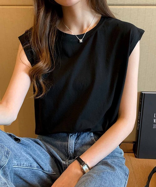 NANEA(ナネア)の「クルーネックノースリーブカットソー(Tシャツ/カットソー・レディース・ブラウン/ホワイト/ベージュ/ブラック・FREE)」の18枚目の写真