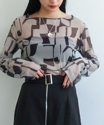 sahara | Sheer Top "abstract"(Tシャツ/カットソー)