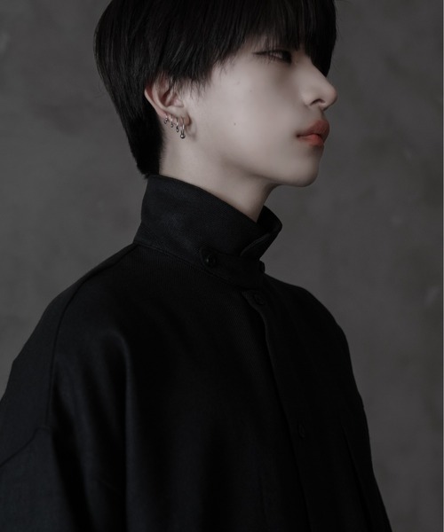 sisa.（シサ）の「Strap tweed shirt/ストラップツィードシャツ（シャツ/ブラウス・メンズ・ベージュ/ブラック・SMALL/MEDIUM/LARGE）」の4枚目の写真