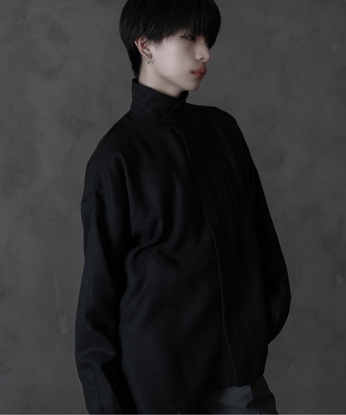 sisa.（シサ）の「Strap tweed shirt/ストラップツィードシャツ（シャツ/ブラウス・メンズ・ベージュ/ブラック・SMALL/MEDIUM/LARGE）」の10枚目の写真