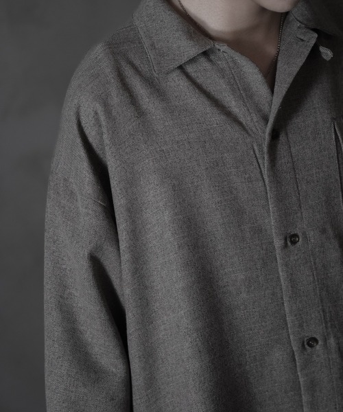 sisa.（シサ）の「Strap tweed shirt/ストラップツィードシャツ（シャツ/ブラウス・メンズ・ベージュ/ブラック・SMALL/MEDIUM/LARGE）」の16枚目の写真