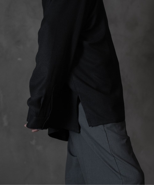 sisa.（シサ）の「Strap tweed shirt/ストラップツィードシャツ（シャツ/ブラウス・メンズ・ベージュ/ブラック・SMALL/MEDIUM/LARGE）」の5枚目の写真