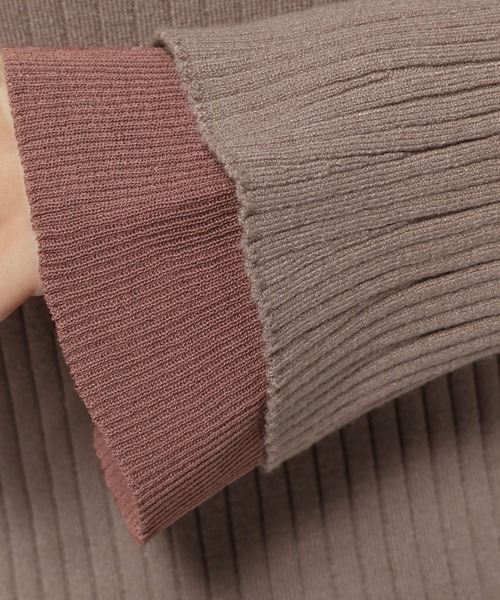 mysty woman（ミスティウーマン）の「レイヤードカラーフレアスリーブニット　978468（ニット/セーター・レディース・オフホワイト/ブラック/モカ・FREE）」の15枚目の写真