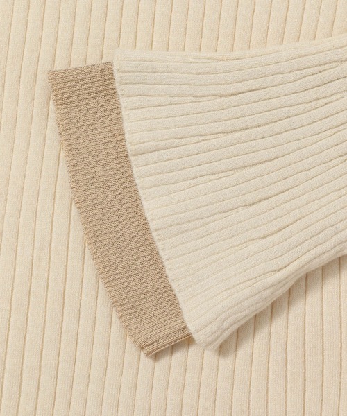 mysty woman（ミスティウーマン）の「レイヤードカラーフレアスリーブニット　978468（ニット/セーター・レディース・オフホワイト/ブラック/モカ・FREE）」の16枚目の写真