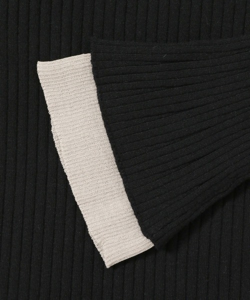 mysty woman（ミスティウーマン）の「レイヤードカラーフレアスリーブニット　978468（ニット/セーター・レディース・オフホワイト/ブラック/モカ・FREE）」の17枚目の写真