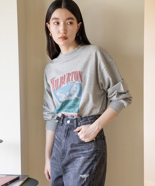 LOWRYS FARM（ローリーズファーム）の「アソートロゴＰＴＬＳ  973299（Tシャツ/カットソー・レディース・グレー/チャコールグレー/ブルー/ホワイト・FREE）」の3枚目の写真