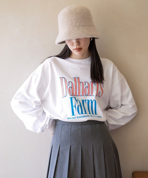 LOWRYS FARM（ローリーズファーム）の「アソートロゴＰＴＬＳ  973299（Tシャツ/カットソー・レディース・グレー/チャコールグレー/ブルー/ホワイト・FREE）」の2枚目の写真
