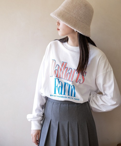 LOWRYS FARM（ローリーズファーム）の「アソートロゴＰＴＬＳ  973299（Tシャツ/カットソー・レディース・グレー/チャコールグレー/ブルー/ホワイト・FREE）」の15枚目の写真