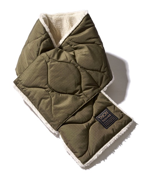 TAION(タイオン)の「【TAION / タイオン】MILITARY REVERSIBLE DOWN SCARF / リバーシブルキルティングダウンマフラー(マフラー・レディース・ブラック×ブラック/クリーム/オリーブ/ブラック×ホワイト/セージグリーン/チャコールグレー/ベージュ/モカ/ダークネイビー・FREE)」の7枚目の写真