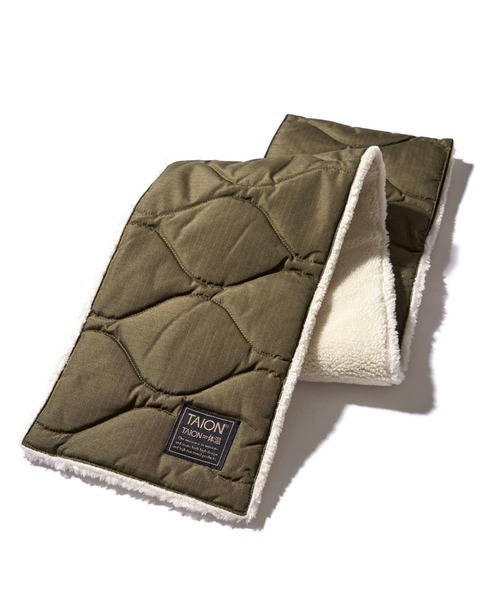 TAION(タイオン)の「【TAION / タイオン】MILITARY REVERSIBLE DOWN SCARF / リバーシブルキルティングダウンマフラー(マフラー・レディース・ブラック×ブラック/クリーム/オリーブ/ブラック×ホワイト/セージグリーン/チャコールグレー/ベージュ/モカ/ダークネイビー・FREE)」の12枚目の写真