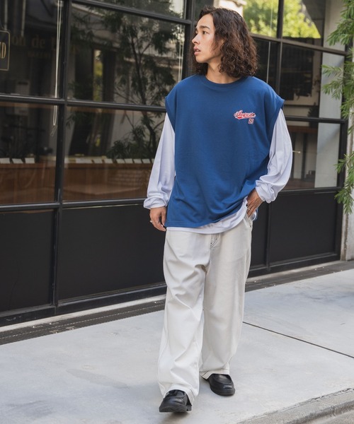 WEGO（ウィゴー）の「WEGO/【2点セット】アンサンブルスウェットベストロンT（アンサンブル・メンズ・ブルー/ダークグリーン/ブラック・LARGE/MEDIUM）」の6枚目の写真