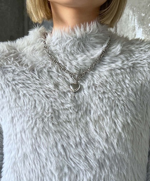 PAGEBOY（ページボーイ）の「フェザーニットミニワンピース（ワンピース・レディース・ライトグレー/ブラック・FREE）」の18枚目の写真