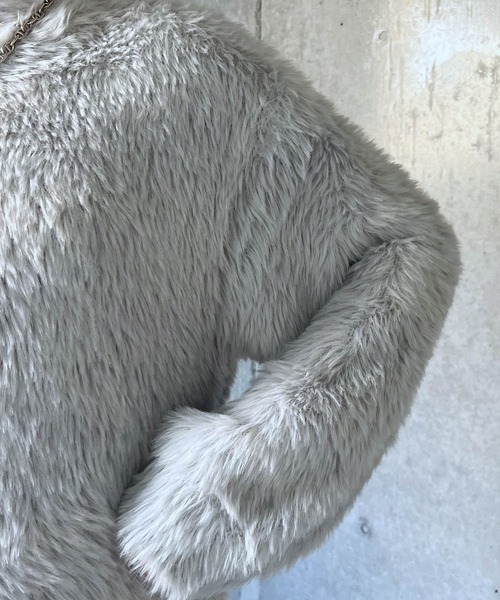 PAGEBOY（ページボーイ）の「フェザーニットミニワンピース（ワンピース・レディース・ライトグレー/ブラック・FREE）」の19枚目の写真