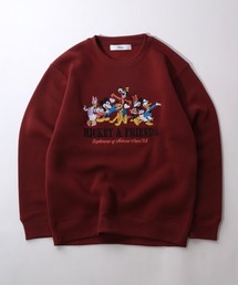 Disney(ディズニー)キャラクター刺繍 裏起毛スウェットトップス レディース/トレーナープルオーバー/ミッキーマウス・くまのプーさん