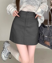 YUGA 合成皮革Aラインスカート