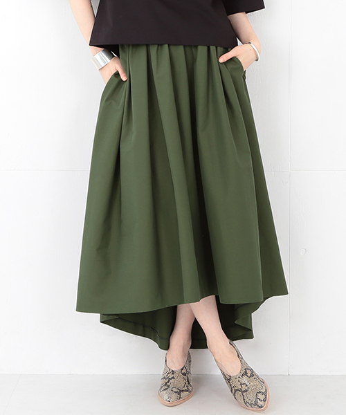 Ray BEAMS（レイビームス）の「RBS / ロングテール ギャザースカート（スカート・レディース・オリーブ/パープル・0/1）」の2枚目の写真