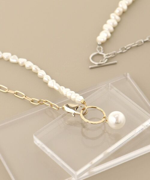 MAJESTIC LEGON（マジェスティックレゴン）の「パール×チェーンネックレス（ネックレス・レディース・C/B/A・FREE）」の2枚目の写真