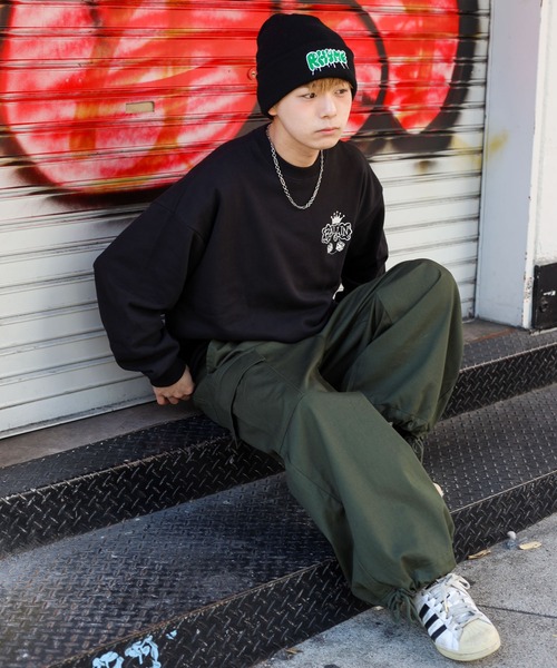 SPINNS（スピンズ）の「RHYMEデザイン アクリルニットキャップ（ニットキャップ/ビーニー・メンズ・ブラウン/ブラック/グリーン・ONESIZE）」の11枚目の写真