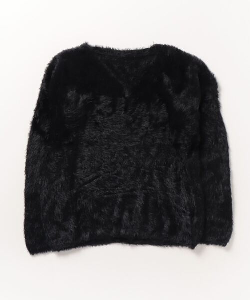 Dream garden（ドリームガーデン）の「Vネック フェザーヤーン ニット プルオーバー（ニット/セーター・レディース・ブラック/ピンク/ブルー/ホワイト・FREE）」の12枚目の写真