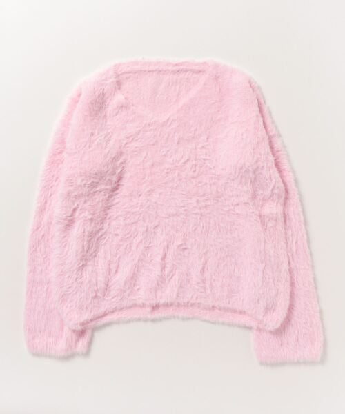 Dream garden（ドリームガーデン）の「Vネック フェザーヤーン ニット プルオーバー（ニット/セーター・レディース・ブラック/ピンク/ブルー/ホワイト・FREE）」の13枚目の写真