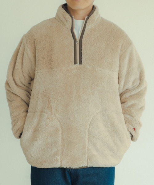 ITEMS URBANRESEARCH（アイテムズ アーバンリサーチ）の「Healthknit　Sherpa Fleece Half-Zip Jacket（その他アウター・メンズ・ブラック/モカ/ベージュ・MEDIUM/LARGE）」の3枚目の写真