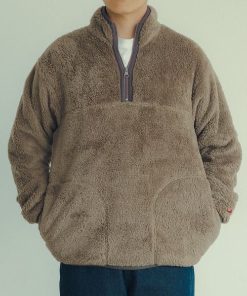 ITEMS URBANRESEARCH（アイテムズ アーバンリサーチ）の「Healthknit　Sherpa Fleece Half-Zip Jacket（その他アウター・メンズ・ブラック/モカ/ベージュ・MEDIUM/LARGE）」の2枚目の写真