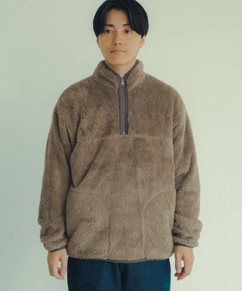 ITEMS URBANRESEARCH（アイテムズ アーバンリサーチ）の「Healthknit　Sherpa Fleece Half-Zip Jacket（その他アウター・メンズ・ブラック/モカ/ベージュ・MEDIUM/LARGE）」の4枚目の写真