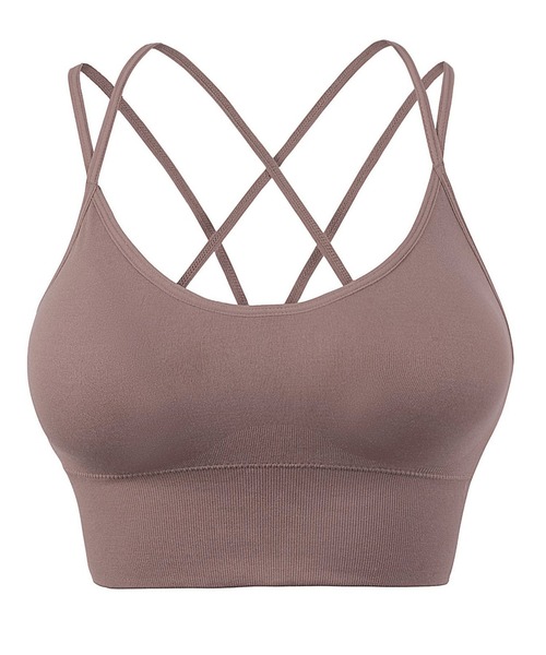 HYSSHOP（エイチワイエスショップ）の「レディース バッククロスアンダーリブビスチェ風ヨガウェアピラティストップス カップ付き ブラトップ[トレーニングウェア/ジムウェア/ピラティスウェア]（スポーツブラ・レディース・ホワイト/グリーン/チョコ/グレー/パープル/ブラック/ネイビー・L/M/XL/S）」の14枚目の写真