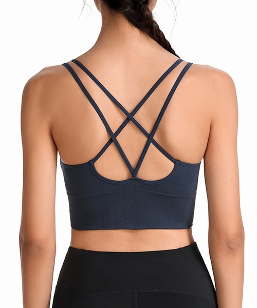 セール】レディース バッククロスアンダーリブビスチェ風ヨガウェア