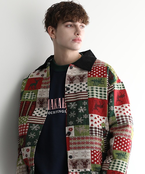 HOOK(フック)の「HOOK -original- パッチワーククリスマス柄ジャカードハンティングジャケット (AW)(カバーオール・メンズ・マルチ・M/XL/L)」の15枚目の写真