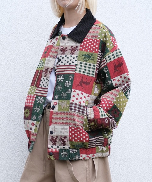 HOOK(フック)の「HOOK -original- パッチワーククリスマス柄ジャカードハンティングジャケット (AW)(カバーオール・メンズ・マルチ・M/XL/L)」の21枚目の写真