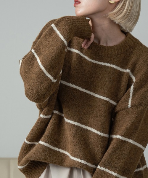 lawgy（ラウジー）の「bi color thin border knit / バイカラースィン