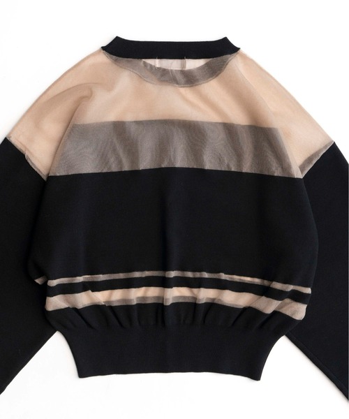 MAISON SPECIAL(メゾンスペシャル)の「Sheer Border Knit/シアーボーダーニット【MAISON SPECIAL/メゾンスペシャル】(ニット/セーター・レディース・グレー/ブラック/ピンク・FREE)」の20枚目の写真