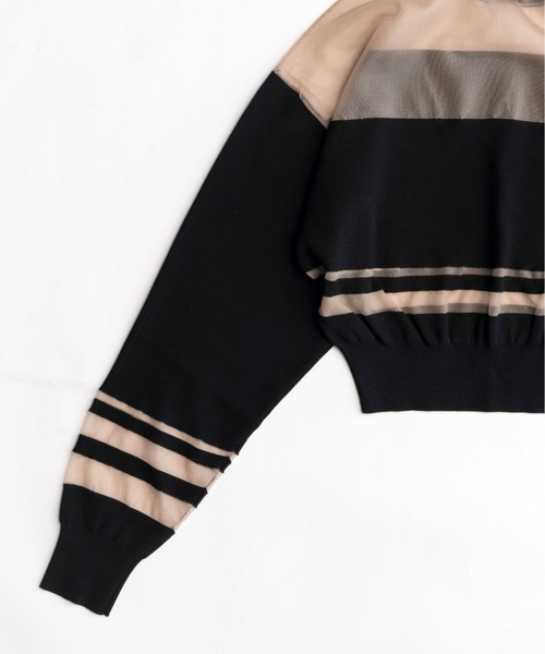 MAISON SPECIAL(メゾンスペシャル)の「Sheer Border Knit/シアーボーダーニット【MAISON SPECIAL/メゾンスペシャル】(ニット/セーター・レディース・グレー/ブラック/ピンク・FREE)」の21枚目の写真