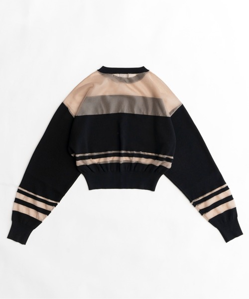 MAISON SPECIAL(メゾンスペシャル)の「Sheer Border Knit/シアーボーダーニット【MAISON SPECIAL/メゾンスペシャル】(ニット/セーター・レディース・グレー/ブラック/ピンク・FREE)」の19枚目の写真