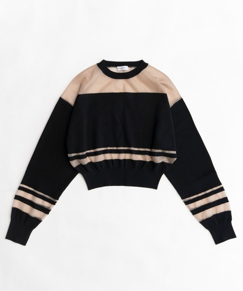 MAISON SPECIAL(メゾンスペシャル)の「Sheer Border Knit/シアーボーダーニット【MAISON SPECIAL/メゾンスペシャル】(ニット/セーター・レディース・グレー/ブラック/ピンク・FREE)」の16枚目の写真