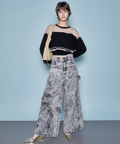 MAISON SPECIAL(メゾンスペシャル)の「Sheer Border Knit/シアーボーダーニット【MAISON SPECIAL/メゾンスペシャル】(ニット/セーター・レディース・グレー/ブラック/ピンク・FREE)」の5枚目の写真