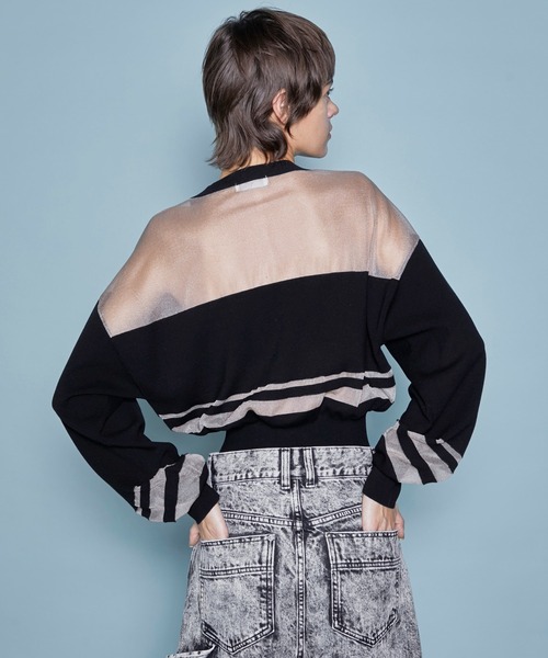 MAISON SPECIAL(メゾンスペシャル)の「Sheer Border Knit/シアーボーダーニット【MAISON SPECIAL/メゾンスペシャル】(ニット/セーター・レディース・グレー/ブラック/ピンク・FREE)」の9枚目の写真
