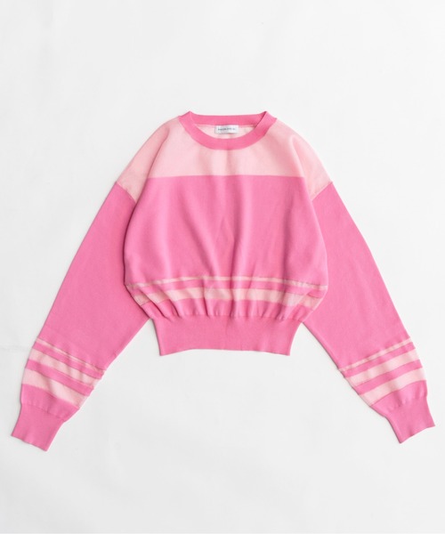 MAISON SPECIAL(メゾンスペシャル)の「Sheer Border Knit/シアーボーダーニット【MAISON SPECIAL/メゾンスペシャル】(ニット/セーター・レディース・グレー/ブラック/ピンク・FREE)」の22枚目の写真