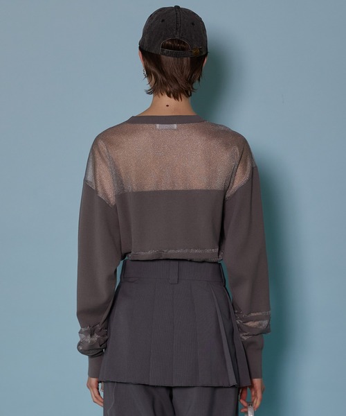 MAISON SPECIAL(メゾンスペシャル)の「Sheer Border Knit/シアーボーダーニット【MAISON SPECIAL/メゾンスペシャル】(ニット/セーター・レディース・グレー/ブラック/ピンク・FREE)」の14枚目の写真